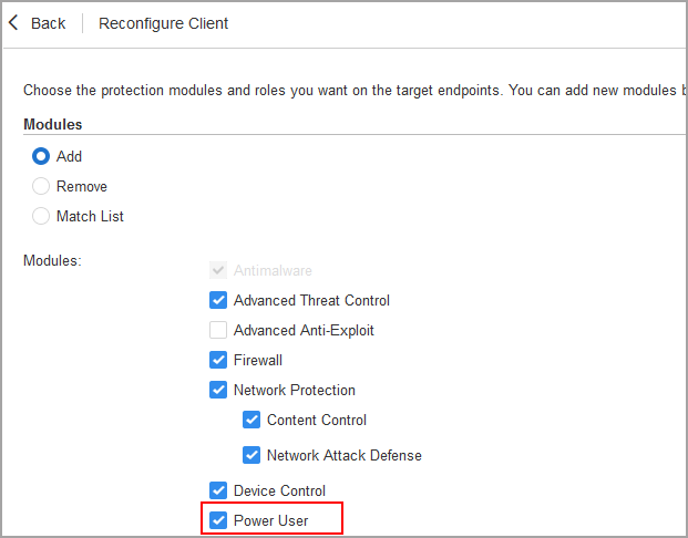 Image: Reconfigure Client task